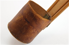 Vtg Holbrook Wood & Leather Reg. Patent Caddie Golf Club Carrier Stand Bag