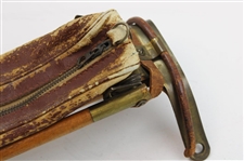 Vtg Holbrook Wood & Leather Reg. Patent Caddie Golf Club Carrier Stand Bag