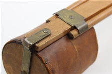 Vtg Holbrook Wood & Leather Reg. Patent Caddie Golf Club Carrier Stand Bag