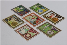 Seven (7) 1910 Murad Cigarettes College Series Golf Cards Incl. U of I, Indiana & More