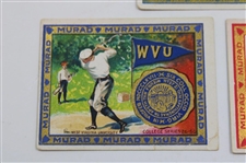Seven (7) 1910 Murad Cigarettes College Series Golf Cards Incl. U of I, Indiana & More