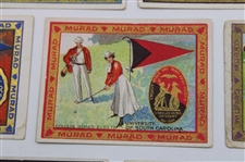 Seven (7) 1910 Murad Cigarettes College Series Golf Cards Incl. U of I, Indiana & More