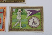 Seven (7) 1910 Murad Cigarettes College Series Golf Cards Incl. U of I, Indiana & More