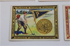 Seven (7) 1910 Murad Cigarettes College Series Golf Cards Incl. U of I, Indiana & More
