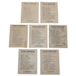 Seven (7) 1910 Murad Cigarettes College Series Golf Cards Incl. U of I, Indiana & More