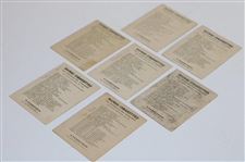 Seven (7) 1910 Murad Cigarettes College Series Golf Cards Incl. U of I, Indiana & More