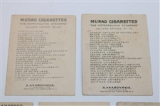 Seven (7) 1910 Murad Cigarettes College Series Golf Cards Incl. U of I, Indiana & More