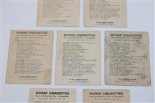 Seven (7) 1910 Murad Cigarettes College Series Golf Cards Incl. U of I, Indiana & More