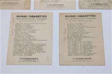Seven (7) 1910 Murad Cigarettes College Series Golf Cards Incl. U of I, Indiana & More