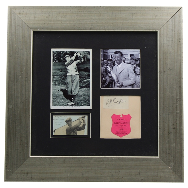 A. H. Padgham Display w/ 1936 Ticket, Signed Cut, Photo & More - Framed JSA ALOA