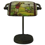 Golfer Stained Glass Motif Desk Lamp