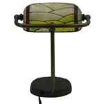 Golfer Stained Glass Motif Desk Lamp