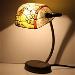 Golfer Stained Glass Motif Desk Lamp