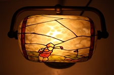 Golfer Stained Glass Motif Desk Lamp