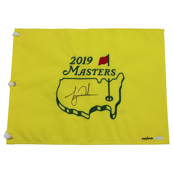 Tiger Woods Signed 2019 Masters Embroidered Flag UDA Ltd Ed #449/1000 #BAM164479