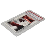 2001 Tiger Woods Upper Deck Tiger Slam Employee Only Bay Hill Inv Worn Red & Black Shirt Card 149/325 PSA GEM MT 10!