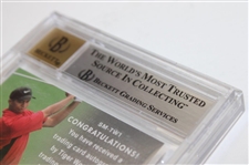 Tiger Woods Signed 2012 UD All-Time Greats Shining Moments Ltd Ed #4/5 1997 Masters Card BAS 8.5 AUTO 10