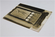 Original Photo Of Bobby Jones Grand Slam Used Golf Balls Display