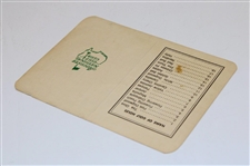 Augusta National Golf Club Scorecard