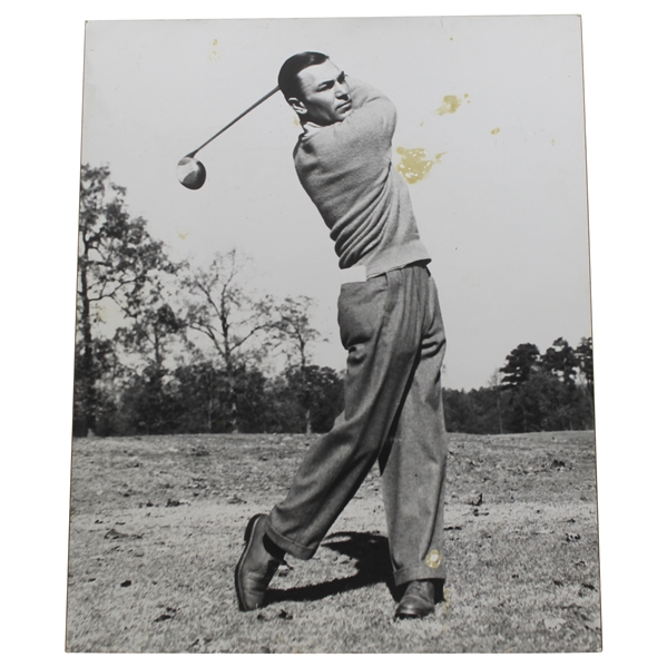 Ben Hogan Post Swing B & W Photo On Board