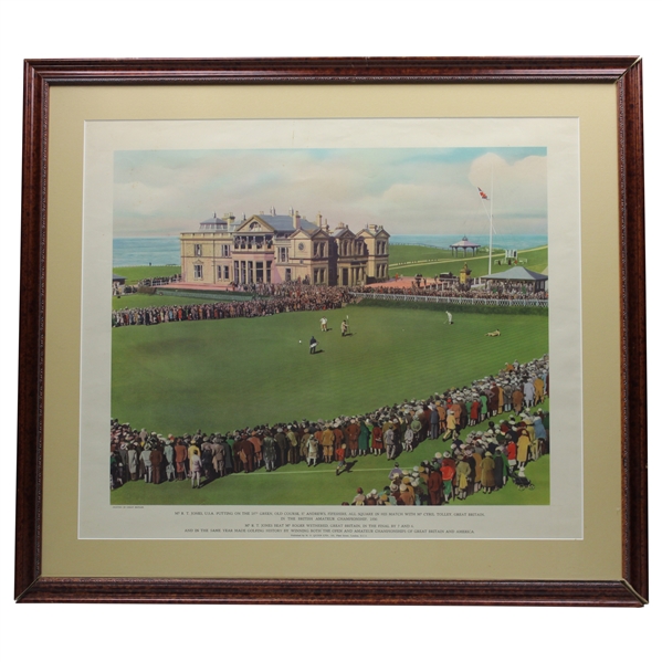 Bobby Jones Putting At St. Andrews 1930 British Amateur - Framed