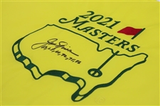 Jack Nicklaus Signed 2021 Masters Embroidered flag w/Years Won JSA ALOA