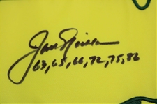 Jack Nicklaus Signed 2021 Masters Embroidered flag w/Years Won JSA ALOA