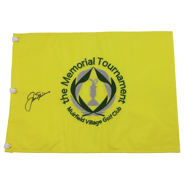 Jack Nicklaus Signed Undated The Memorial at Muirfield Embroidered Flag JSA ALOA