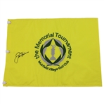 Jack Nicklaus Signed Undated The Memorial at Muirfield Embroidered Flag JSA ALOA