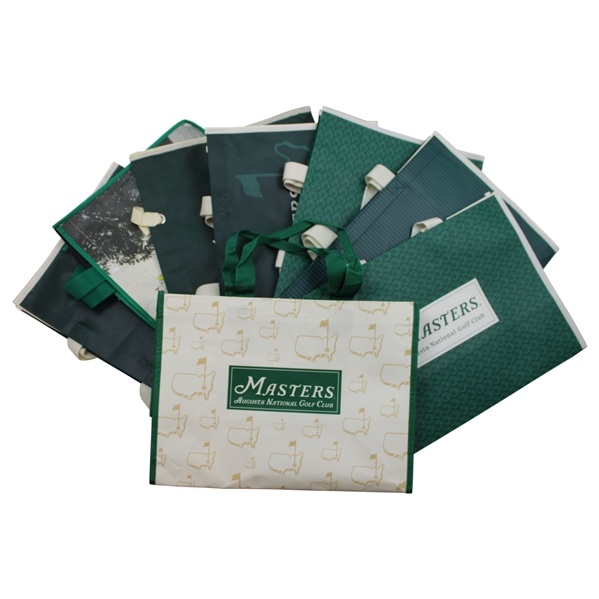 Eight (8) Various Augusta National GC & Masters Tournament Logo Shop Bags - Used