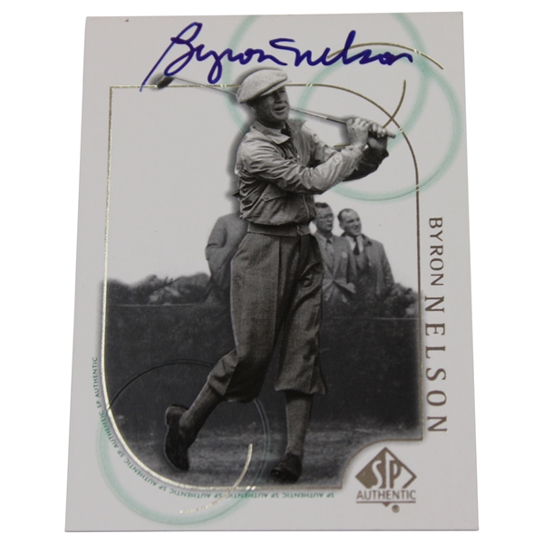 Byron Nelson Signed 2001 Upper Deck SP Authentic Golf Card #16 JSA ALOA