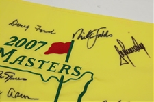 Big 3' Arnie, Jack & Gary w/other Champs Multi Signed 2007 Masters Embroidered Flag JSA ALOA
