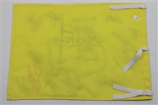 Big 3' Arnie, Jack & Gary w/other Champs Multi Signed 2007 Masters Embroidered Flag JSA ALOA