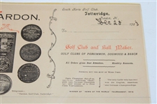 Harry Vardon Signed 1923 Handwritten Message on Personal Letterhead JSA ALOA