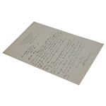 A.W. Tillinghast 1931 Signed Handwritten Letter on Letterhead to Colonel Otto Probst - Dec 31st JSA ALOA