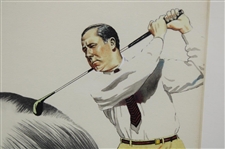 Original Walter Hagen Portrait by Artist Jim McQueen - Framed