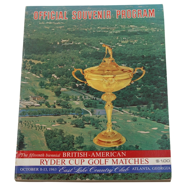 1963 Ryder Cup at East Lake Country Club Official Program - USA 23-9