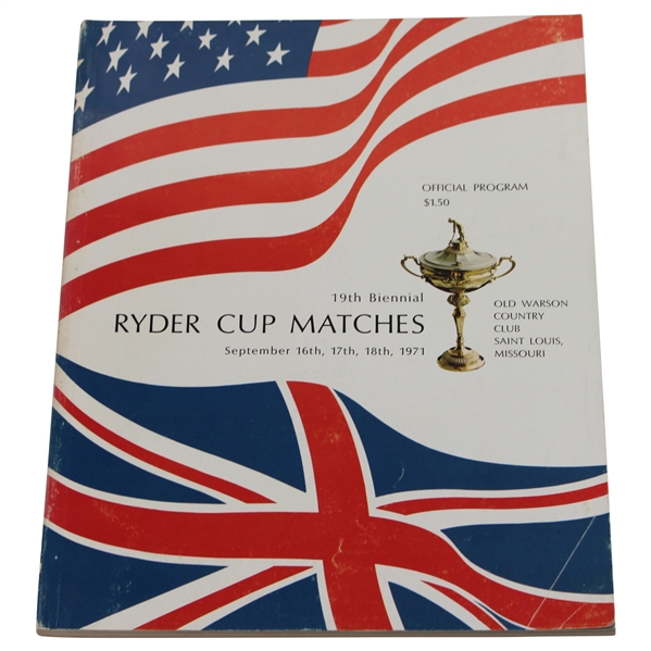 1971 Ryder Cup at Old Warson Official Program - USA 18 1/2 - 13 1/2