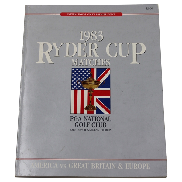 1983 Ryder Cup at PGA National Golf Club Program - Jack Nicklaus Captain