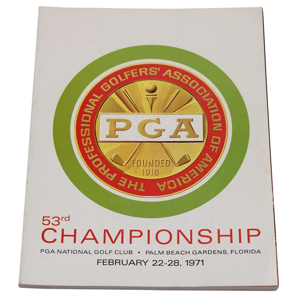 1971 PGA Championship at PGA National Official Program - Jack Nicklaus Winner