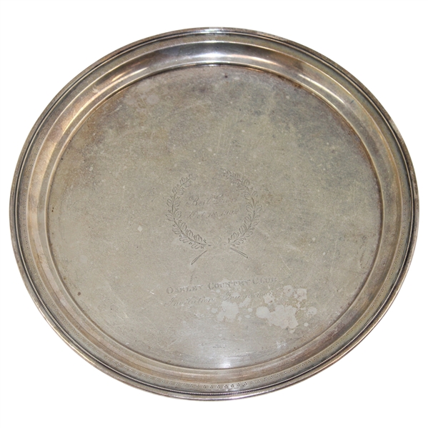 1902 Oakley Country Club Inv. Tourn. Best Gross Sterling Silver Trophy Plate - Donald Ross First Design!