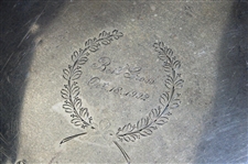 1902 Oakley Country Club Inv. Tourn. Best Gross Sterling Silver Trophy Plate - Donald Ross' First Design!