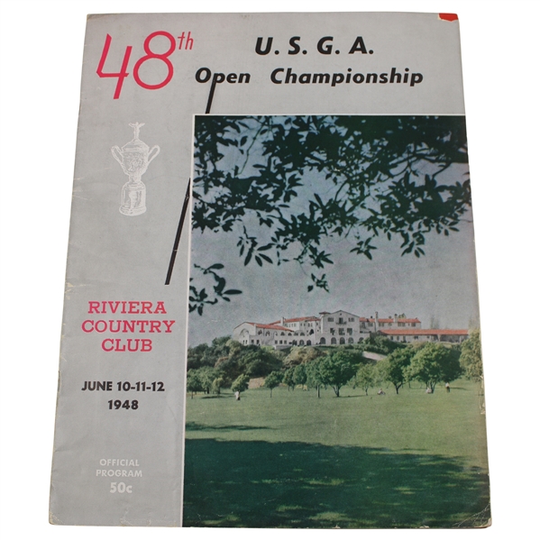 1948 US Open Championship at Riviera CC Program - Ben Hogan’s 1st Open