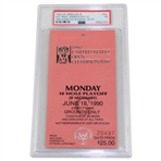 1990 U.S. Open at Medinah Monday Playoff Ticket PSA NM-7