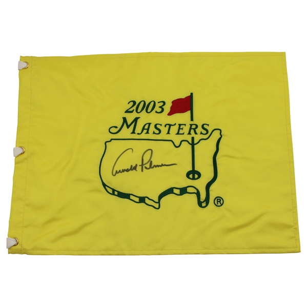 Arnold Palmer Signed 2003 Masters Tournament Embroidered Flag JSA ALOA