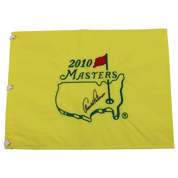 Arnold Palmer Signed 2010 Masters Tournament Embroidered Flag JSA ALOA