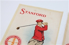 Two (2) c.1910 S22 Murad Cigarettes Silk Cards - Wisconsin & Stanford