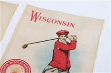 Two (2) c.1910 S22 Murad Cigarettes Silk Cards - Wisconsin & Stanford