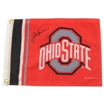 Jack Nicklaus Signed Ohio State University Red Screen Flag JSA ALOA