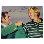 Jack Nicklaus & Gary Player Signed Green Jacket Photo JSA ALOA